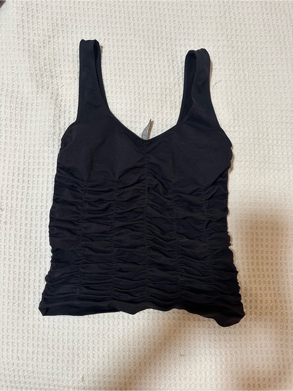 Last Tango Black Ruched Tank Top